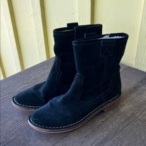 Clark’s black suede ankle boots